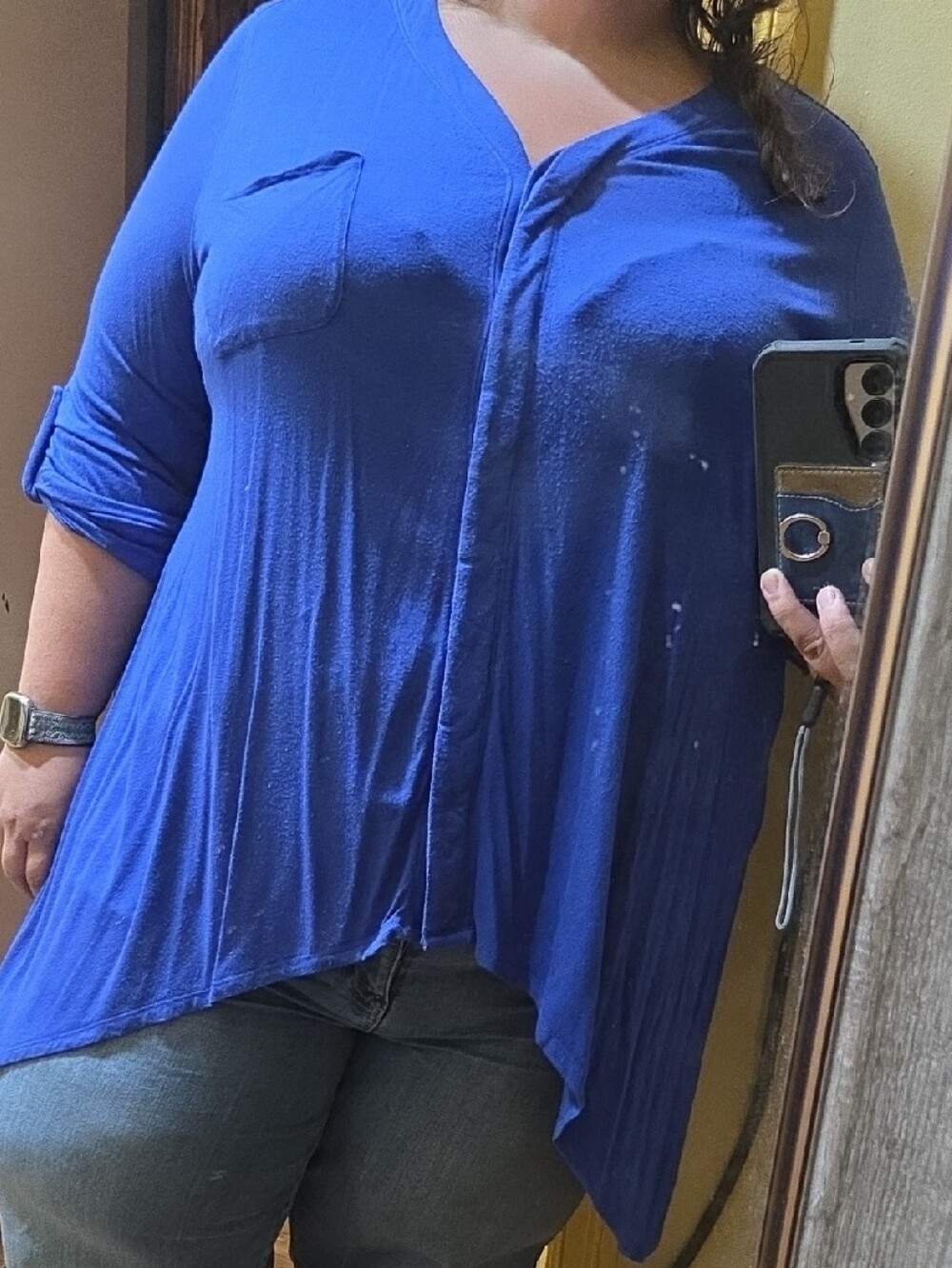 Philosophy Royal Blue V-Neck Asymmetric Tunic